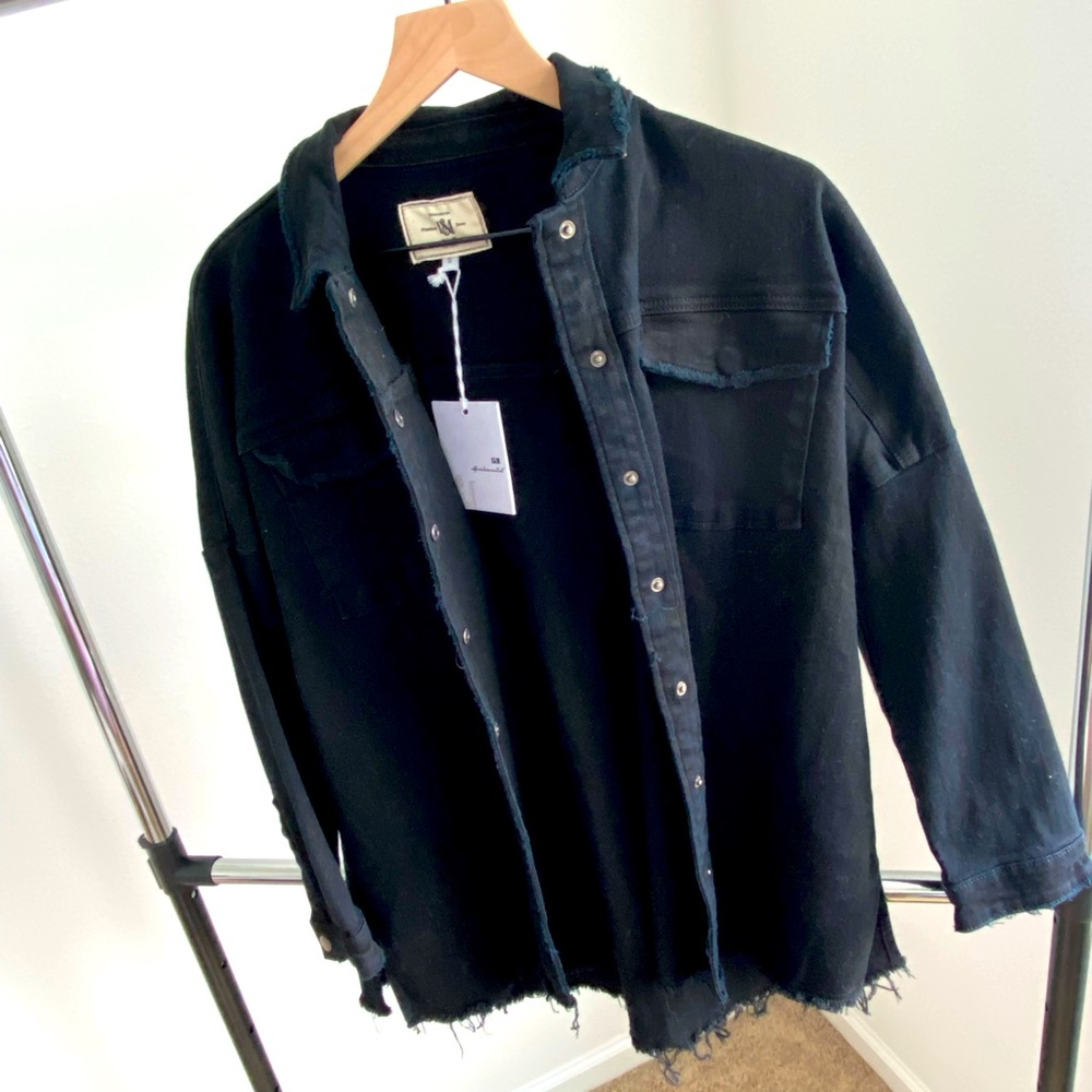 Oversized black jean jacket